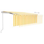 vidaXL Auvent automatique rétractable avec store 4x3 m Jaune et blanc