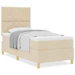 vidaXL Lit à ressorts avec matelas Crème 100 x 200 cm tissu