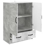 vidaXL Buffet Gris béton 66 x 34 5 x 92 cm Bois d'ingénierie