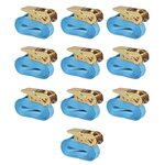 vidaXL Sangle d’arrimage à cliquet 10 Pièces 0 8 tonne 4 m x 25 mm Bleu