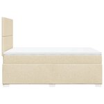 vidaXL Sommier à lattes de lit avec matelas Crème 120x200 cm Tissu
