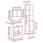vidaXL Ensemble de mobilier de salle de bain avec étagère 3 Pièces Marron