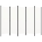 vidaXL Cloison de séparation 5 panneaux Blanc 250x180 cm