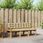 vidaXL Ensemble de canapés d'extérieur 3 Pièces Blanc et Beige