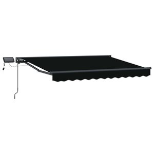 vidaXL Cadre de store manuel avec LEDs Noir et anthracite 3 5 x 2 5 m