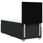 vidaXL Sommier à lattes de lit avec matelas Noir 100x200 cm Similicuir