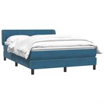 vidaXL Sommier à lattes de lit et matelas bleu foncé 140x210cm velours