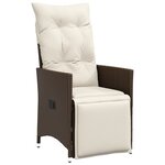 vidaXL Ensemble de 5 pièces de salle à manger de jardin avec coussins marron en poly rattan