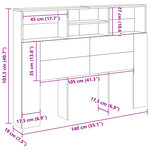 vidaXL Armoire de tête de lit chêne artisanal 140x19x103 5 cm