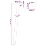 vidaXL Pieds de table console 4 pièces Noir 72 cm Acier