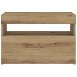 VidaXL Table de chevet avec lumières LED chêne artisanal 60x35x40 cm