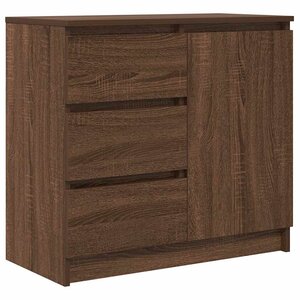 vidaXL Buffet avec tiroir chêne brun 71x35x65 cm bois d'ingénierie