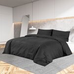 vidaXL Ensemble de housse de couette Noir 260x240 cm Coton