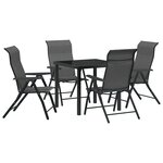 vidaXL Ensemble de Jardin de 5 Pièces Gris Poly Rattan