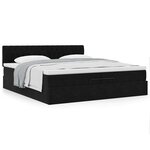 vidaXL Cadre de lit ottoman avec matelas noir 200x200 cm velours