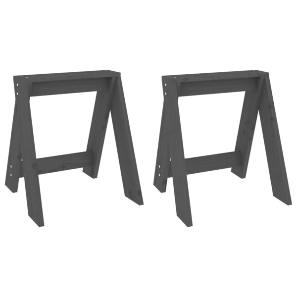 vidaXL Tabourets lot de 2 gris 40x40x45 cm bois massif de pin