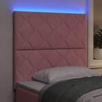 vidaXL Tête de lit LED Rose 90 cm Velours