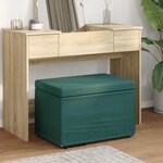 vidaXL Tabouret Vert foncé 61 x 41 x 40 cm Tissu et bois stratifié