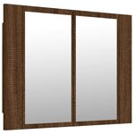 vidaXL Armoire à miroir LED Chêne marron 60x12x45 cm Bois d'ingénierie