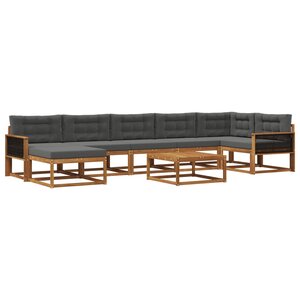 vidaXL Ensemble de canapés d'extérieur 8 Pièces Naturel et Anthracite