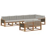vidaXL Ensemble de canapés d'extérieur 8 pc Naturel et Gris clair