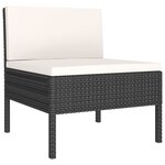 vidaXL Salon de jardin 12 Pièces avec coussins résine tressée noir