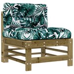 vidaXL Salon de jardin 7 Pièces avec coussins bois de pin imprégné