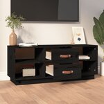 vidaXL Meuble TV Noir 100x34x40 cm Bois de pin massif