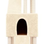 vidaXL Arbre à chat avec griffoirs en sisal Crème 190 cm