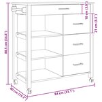 vidaXL Chariot de cuisine Noir 84 x 40 x 88 5 cm