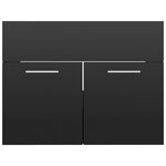 vidaXL Ensemble de meubles de salle de bain Noir brillant Aggloméré