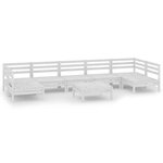 vidaXL Salon de jardin 8 Pièces Blanc Bois de pin massif