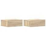 vidaXL Tables de chevet flottantes 2 Pièces Chêne sonoma Bois ingénierie