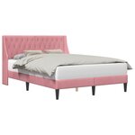 vidaXL Cadre de lit avec tête de lit Rose 160 x 200 cm Velours