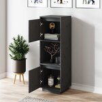vidaXL Buffet haut Gris 38x35x117 cm Bois massif de pin
