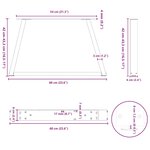 vidaXL Pieds de table basse en forme de V  2 pièces  blanc  60 x (42-43 3) cm  acier
