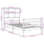 vidaXL Lit bibliothèque sans matelas cire marron 75x190 cm bois massif