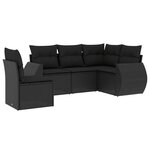vidaXL Salon de jardin 5 Pièces avec coussins noir résine tressée