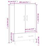 vidaXL Buffet haut chêne fumé 69 5x31x115 cm bois d'ingénierie