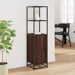 vidaXL Buffet haut chêne marron 35 5x35x139 cm bois d'ingénierie métal