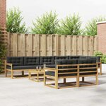 vidaXL Ensemble de canapés d'extérieur 9 Pièces Blanc et anthracite