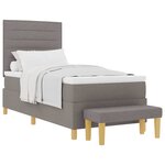 vidaXL Lit à ressorts avec tête de lit Taupe 200 x 90 cm tissu
