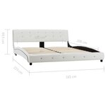 vidaXL Cadre de lit sans matelas blanc similicuir 160x200 cm