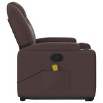 vidaXL Fauteuil inclinable de massage Marron foncé Tissu
