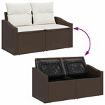 vidaXL Ensemble de salle à manger pour jardin 5 Pièces Marron  Crème