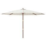 vidaXL Parasol de jardin avec mât en bois sable 400x273 cm