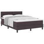 vidaXL Lit à ressorts avec tête de lit Marron foncé 140 x 190 cm tissu