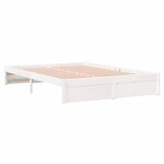 vidaXL Cadre de lit Blanc Bois massif 140x190 cm