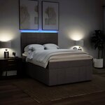 vidaXL Sommier à lattes de lit avec matelas Taupe 160x200 cm Tissu