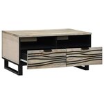 vidaXL Table basse Blanc  Noir 80 x 54 x 40 cm bois de manguier massif